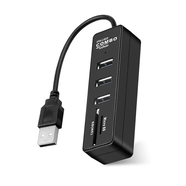 2 i 1 Combo Super Speed USB 2.0 3 Port Splitter HUB+TF SD Kortlæser Til Windows Til Mac