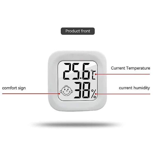 Digitalt Termometer Hygrometer Innendørs Rommåler Sensor Værstasjon