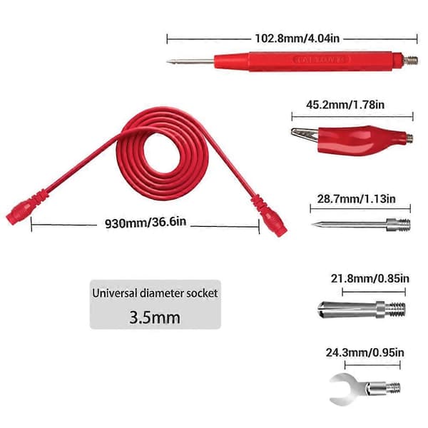 16 stk. Multimeter Test Probe Testledninger Kit Udskift Testledninger Prober til Digital Multimeter Krokodille