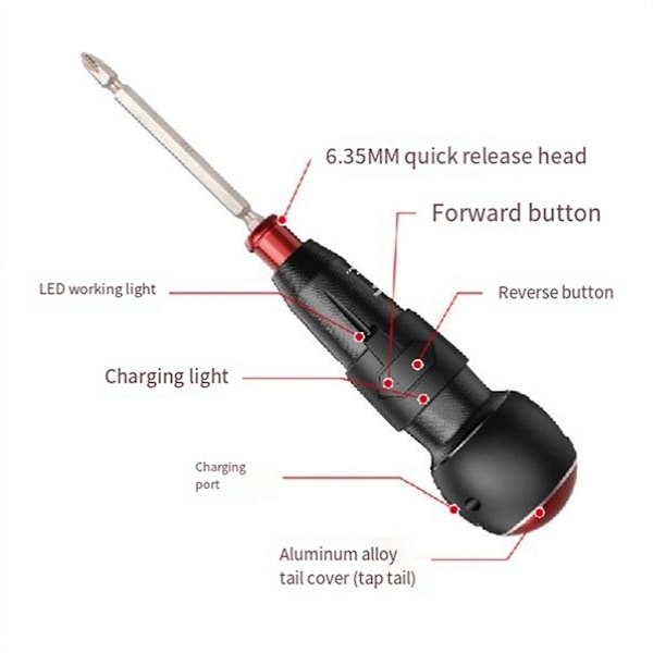 Elektrisk Skrutrekker Mini Elektrisk Batch Hurtigskift Batchhode Liten Elektrisk Skrutrekker