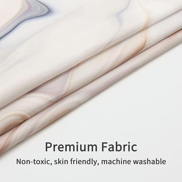 Tan marmor duschdraperi set, taupe gradient tyg duschdraperi för badrumsinredning