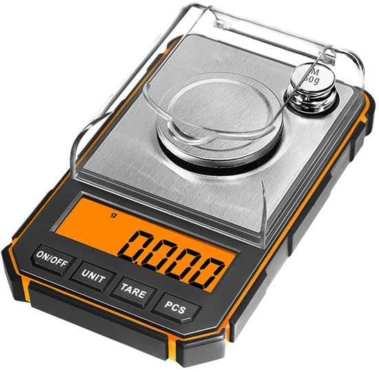 Precision Electronic Scale, 0.001 Gram; Digital Milligram Scale, 50 Gram/0.001 Gram; Portable Digital Scale with LCD Display, Orange.