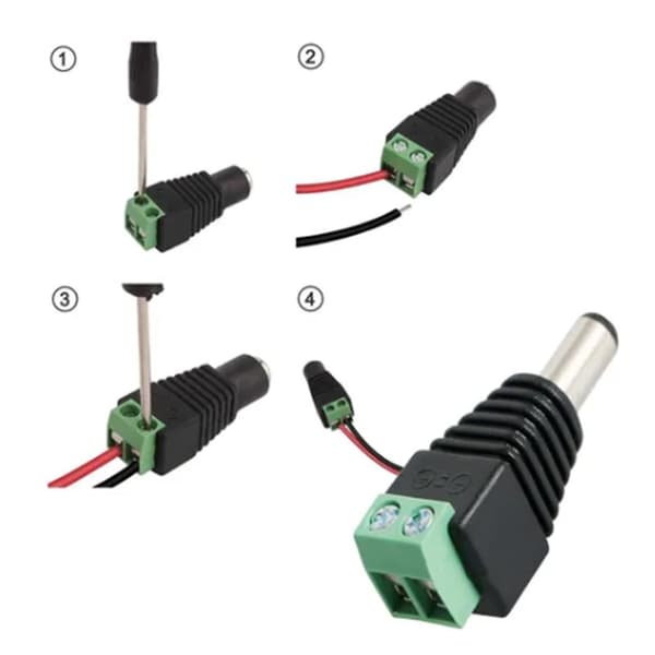 10 stk. DC Strømforbindelse Han Stik Adapter Svejsning Gratis 12v 2.1mm JST.29