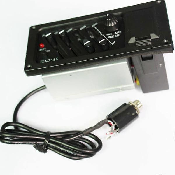 Professionell 4-bands akustisk gitarrförförstärkare EQ-7545 Piezo Pickup 6.5MM Utgång Akustisk Gitarr
