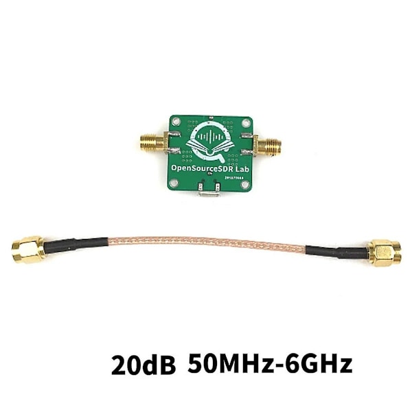 50M-6GHz Lågbrus RF-förstärkare Ultra Bredbandsförstärkning 20dB Testmätning Inspektionssignal Källa