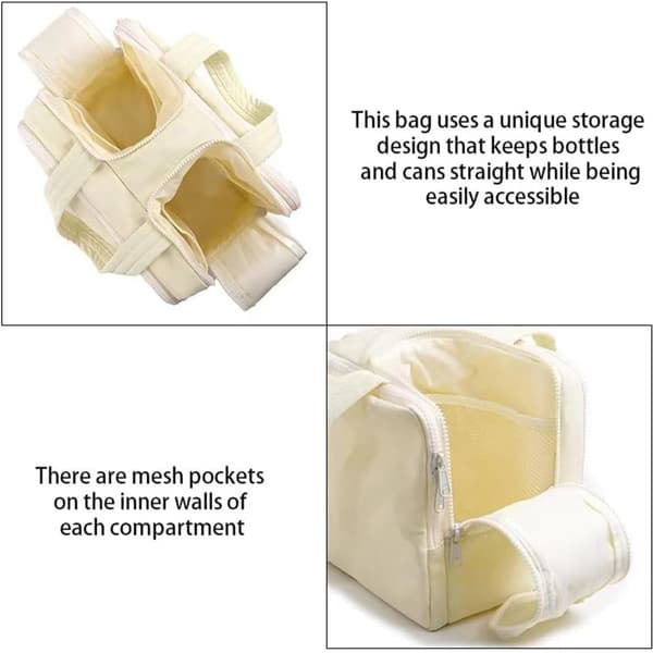 Beige Large Fluffy Toiletry Bag with 4 Compartments