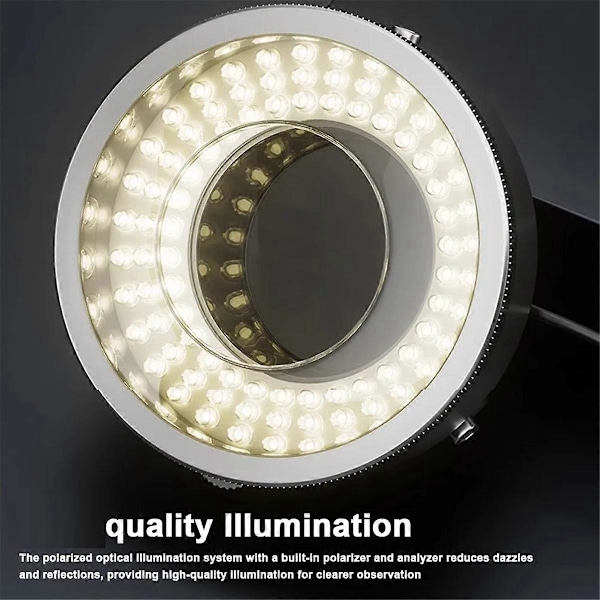 IL37 Mikroskop Polarisert LED Ringlys Lampe Anti Illuminatorer Kilde Eliminerer Refleksjoner