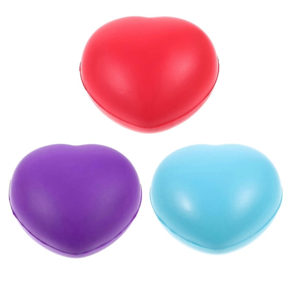 3 stk. Håndtreningsball Hjerteformet Klemme Stressball Finger Massasjeball Håndgrep Ball