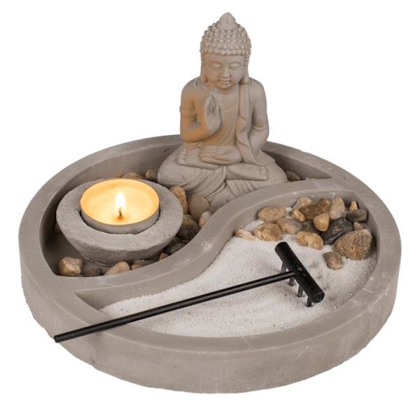 Zen Buddha Table Decoration with Candle Holder