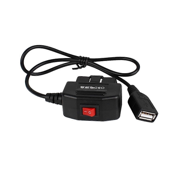 24 timer 5V 3A USB Biloplader Kabel OBD Hardwire Kit med Kontakt 0,5 Meter Ledning til Dash Cam Videokamera Køretøj DVR