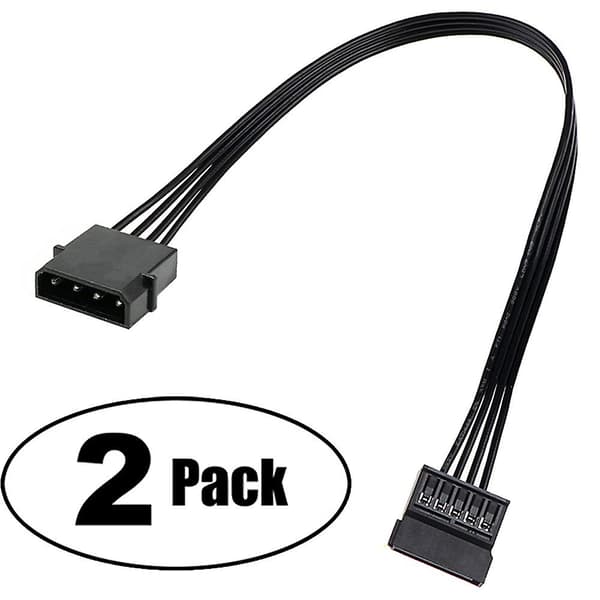 Molex IDE 4-pin hann til 15-pin hunn SATA strømkabel adapter for harddisk HDD SSD Power E