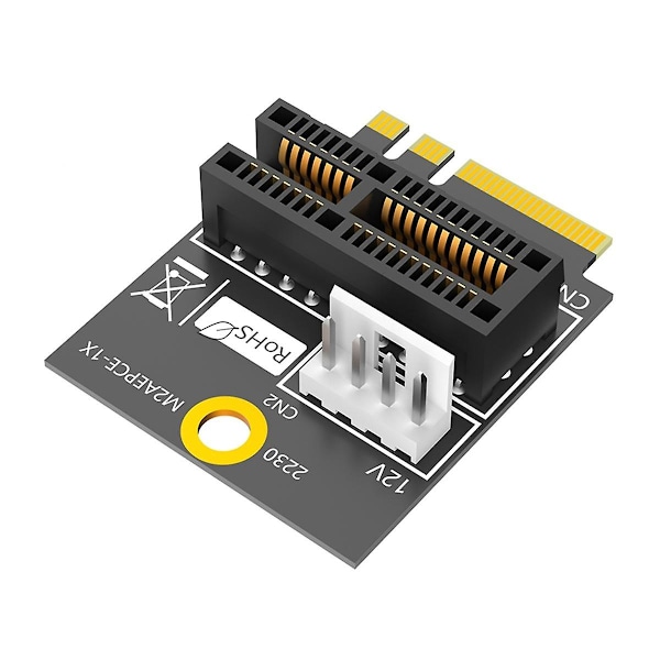 M.2 NGFF Key +E/E till PCI-E 1X Adapter PCI Express 1X Konverterkort med Strömkabel