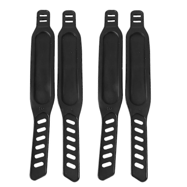 4-pakning Fotpedalstropper Fotstropper Lett Sykkelpedal Justerbare Plaststropper For Treningssykkel (svart) Banmo