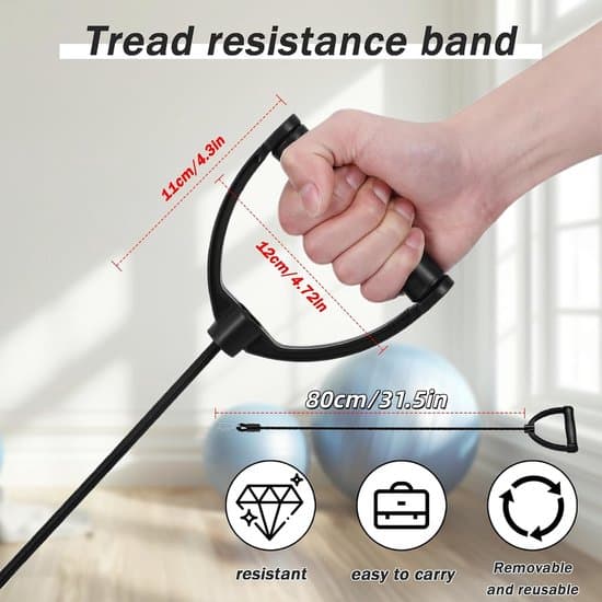 2-pack Stepper Resistance Bands with Handles & Clips - Exercise Cables for Strength Training - Black