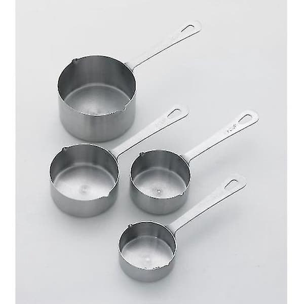 4-delad uppsättning rostfria mätkoppar, silver