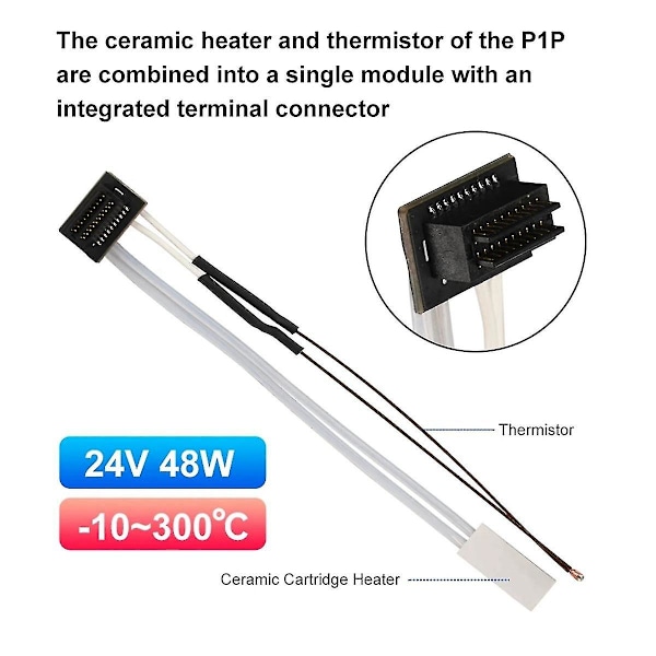Termisk motstand i keramikk for P1P P1S 24V 48W varmeelement for 3D-utskrift Hotend
