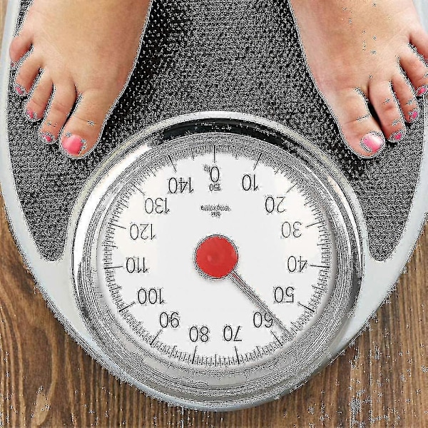 Mekanisk badrumsvåg i doktorstil Retro Vit + Svart Exakt vägning, lättläst analog urtavla, robust metallplattform, väger upp till 150 kg-