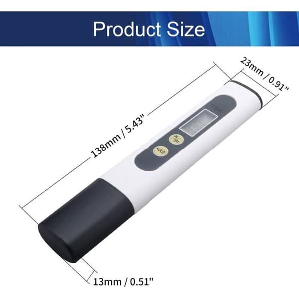 Digital Pool Salt Tester - 1-9990 PPM - TDS - EC - Temperaturmåler - 1 PPM Opløsning