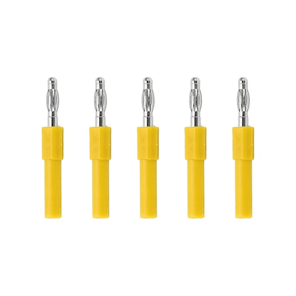 5 st 4 mm banankontaktadapter Stark anslutning God ledningsförmåga 4 mm till 2 mm konvertering Banankontakt Gul
