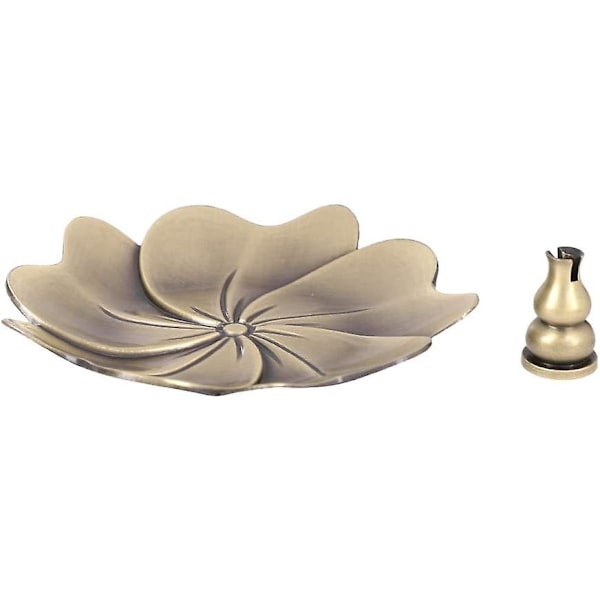 Sakura Røkelsesbrennerholder Vintage Bronse Røkelsespinner Spoleholder Askeoppsamler Brett Plate