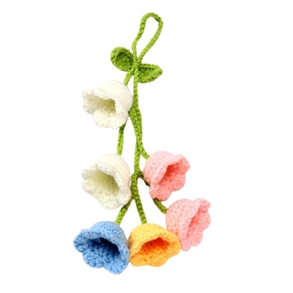 Söt Bilinredning Hängande Tillbehör Bil Bellflower Handstickad Bilhänge Backspegel Tillbehör