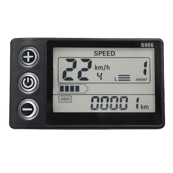 24V 36V 48V 60V S866 Kontrollerpanel Instrumentbräda Vattentät Elektrisk Cykel LCD-Display för Elcykel