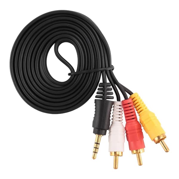 4,9ft Lang 3,5mm Jack til 3 RCA Han Adapter AV Forlængerkabel til TV VCD DVD