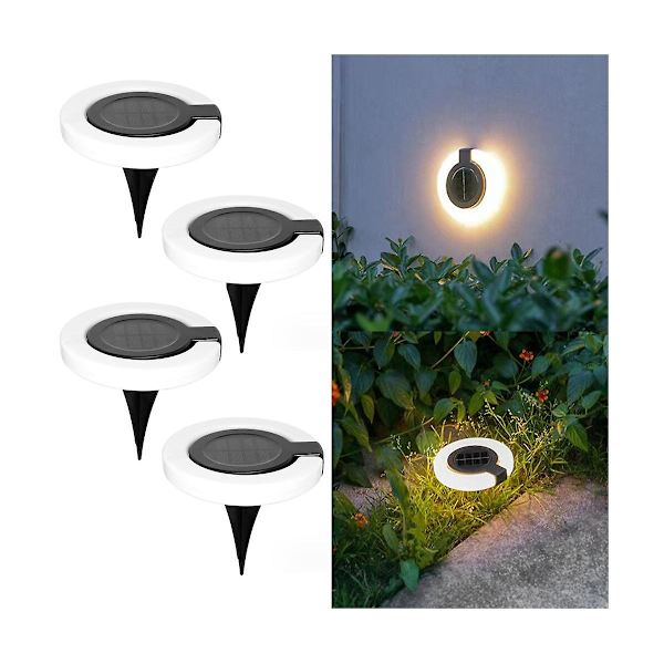 Solcellslampa för trädgård, vattentät vägglampa, underjordisk lampa, hopfällbar trappbelysning, nattlampa, landskapsdekoration