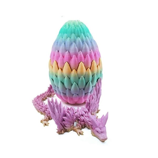 3D Drakägg med Drak inuti Articulerad Kristalldrake i Ägg Heminredning Drakleksaker Samlarobjekt