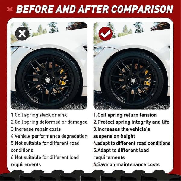8-pack Coil Spring Spacer Kit - Premium Coil Spring Lyftare för Fordon, Coil Spring Spacers 1i