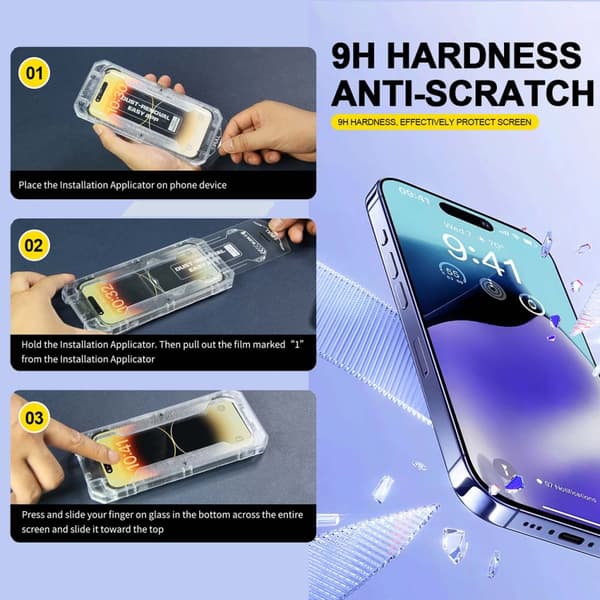 Tempered Glass Screen Protector for Samsung Galaxy S24 Ultra – 9H Scratch-Resistant, Easy, Bubble-Free Installation
