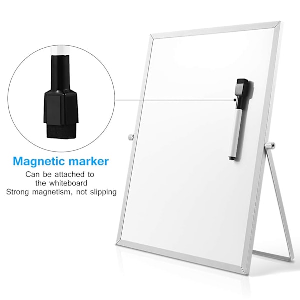 Magnetisk whiteboard med stativ til skrivebord, dobbeltsidet whiteboard, planlægger, påmindelse til skole