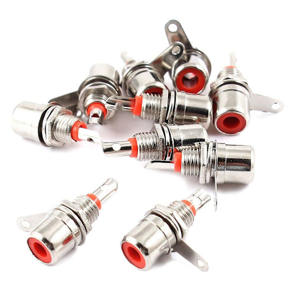 RCA Phono Chassis Panelmontering RCA Hun Connector Socket 10 stk
