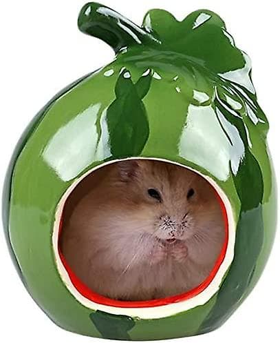 Hamstergjemmested Keramisk Søtt Jordbærformet Hamsterhus Chinchilla Minihytte Lite Dyregjemmested Hulebur