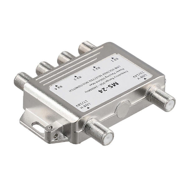 2 ind 4 ud DiSEqC 4X2 Switch Satellitsignal Multiswitch LNB Spænding 950-24000MHz til TV-modtager