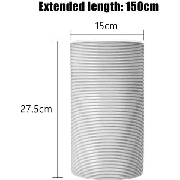 Avgasslang för portabel luftkonditionering - Ø 15cm - 150cm - Vit