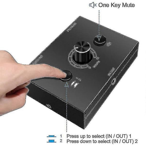 3,5 mm Audio Switch, 2 Input 1 Output/1 Input 2 Output Audio Splitter Switch, Audio Switch Box