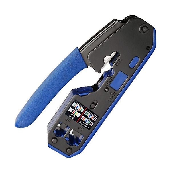 RJ45 Crimpverktygssats All-in-one Avskärare med 50 st Cat6 Genomgående Kontakter 50 st RJ45 C