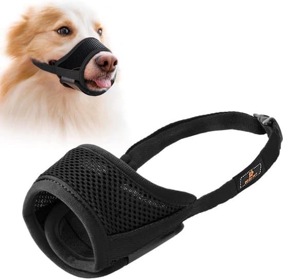 Dog Muzzle - Adjustable, Nylon, Breathable Mesh - Anti-Bark, Velcro - For Small/Medium/Large Dogs (XXL) - Orange