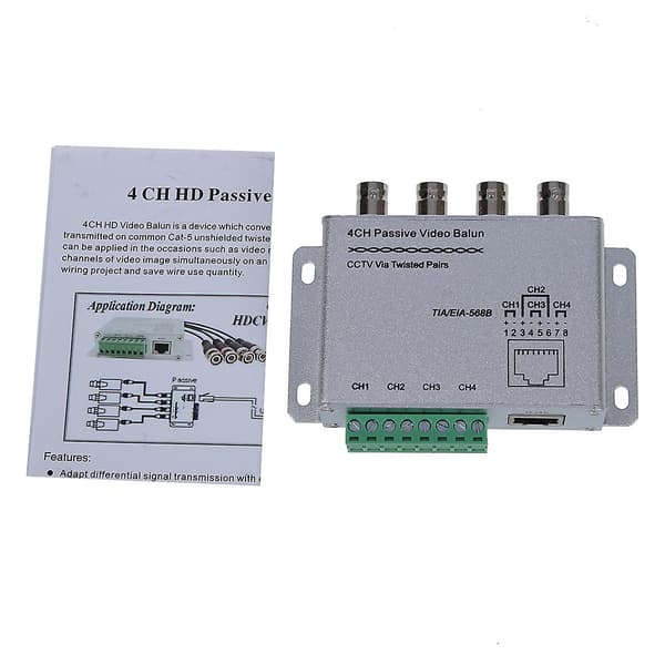 Utp 4-kanals Passiv Video Balun Transceiver