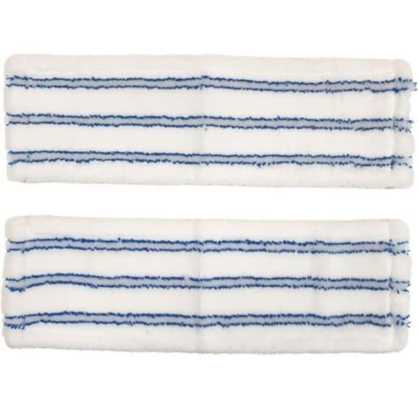 Sæt med 2 flade mikrofiber skrubbepuder, dimensioner 44 cm x 14 cm, til professionel kombinationsmoppe