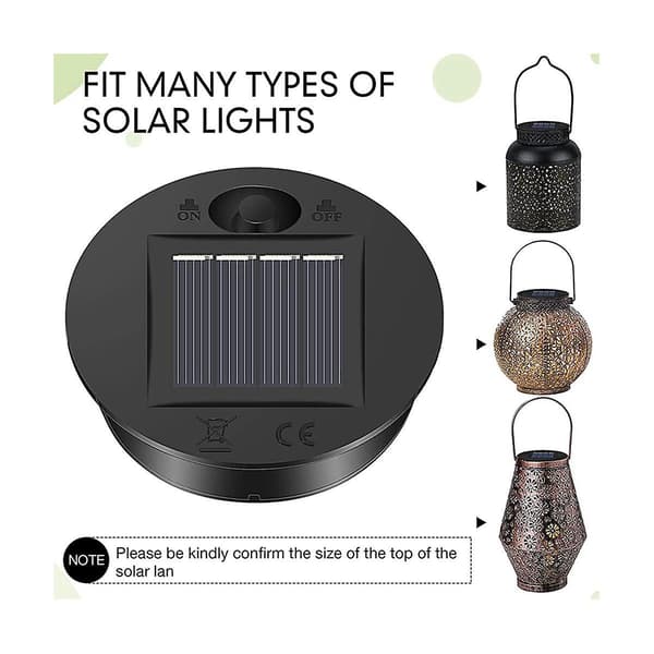 8 stk. Udskiftningstop til solcellelamper Solcellelygtedele LED Solpanel Lygte Låg Lys til Udendørs
