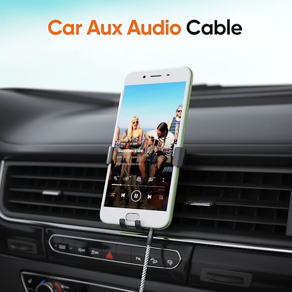 CableCreation Aux-kabel til bil, flettet 3,5 mm han til han stereo aux-ledning