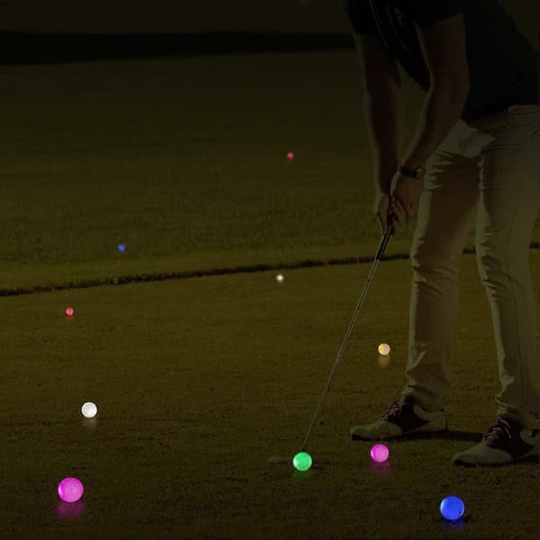 6 stk LED Golfbolde Lysende Golfbolde Golfbold Glødende i Mørket Golfbolde til Nattræning og Golf Langdistance Slag