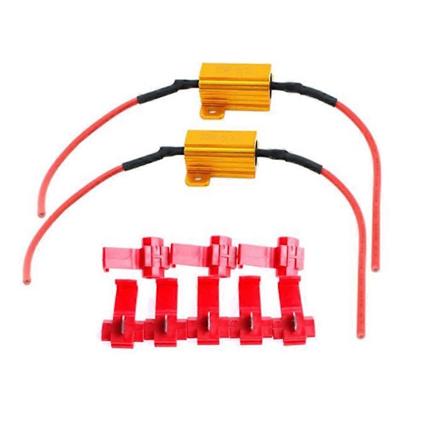 2 stk. 25W 6ohm Belastningsmodstand Canbus Anti-Blink Decoder til Kørelys LED pære Baklys Blinklys Tågelygte