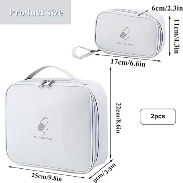 Medicine Bag - Double Layer - Large Capacity with Handle
