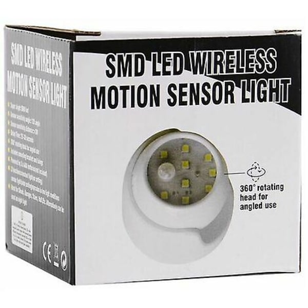 Utomhusvägglampa med rörelsesensor LED utomhuslampa sladdlös batteridriven lampa 360 graders rotation och lutning