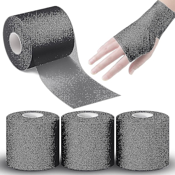 Atletisk Pre Wrap Tape til Sport Pre-wrap Atletisk Tape 7 cm x 27,4 meter 3 stk. - Sort