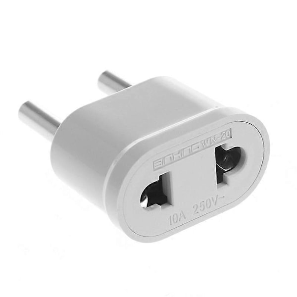110V - 250V 10A Europa Kontakt Adapter US till EU Kontakt Adapter Reseadapter Amerikansk till Europeisk Uttag Väggkontakt Strömomvandlare