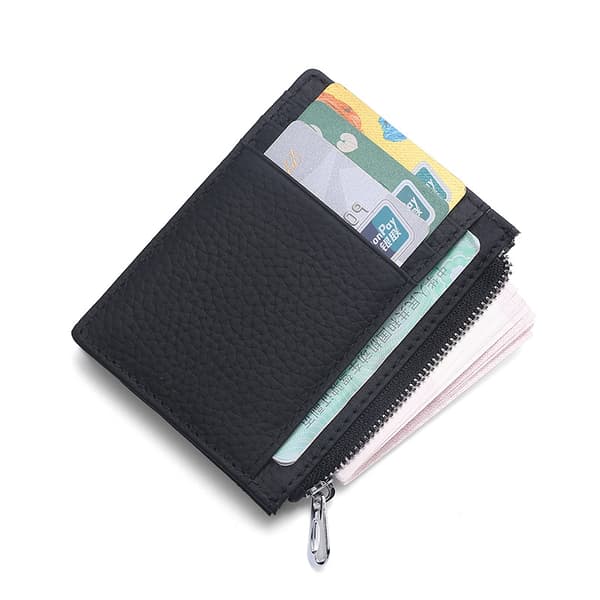 Slank Minimalistisk Pung med RFID-blokering Sort